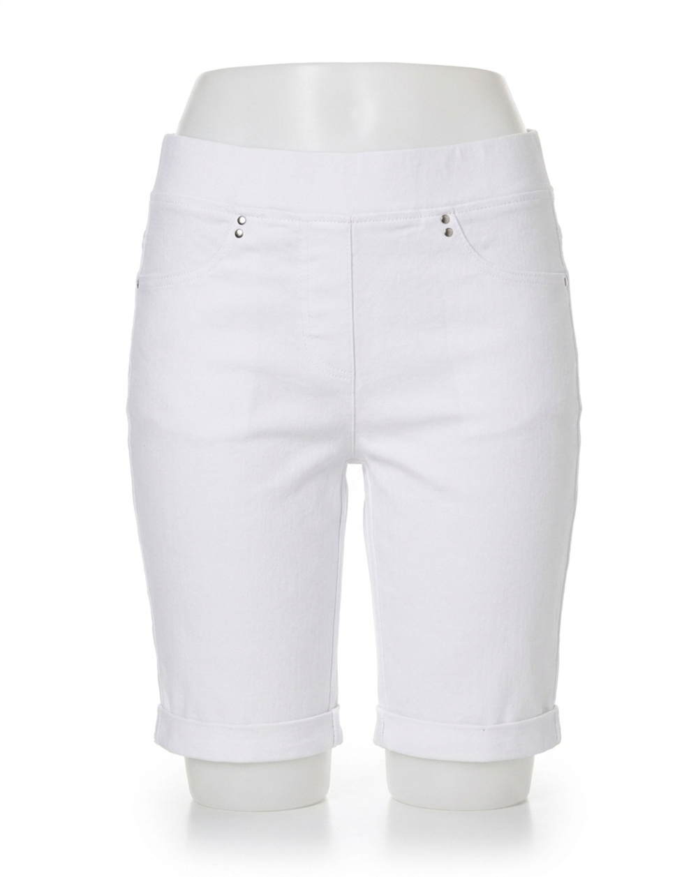 NEW MULTIPLES women's rolled cuff bermuda shorts in white